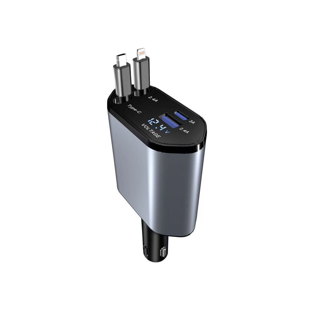 Retractable Cable Car Charger 120W Fast Charging