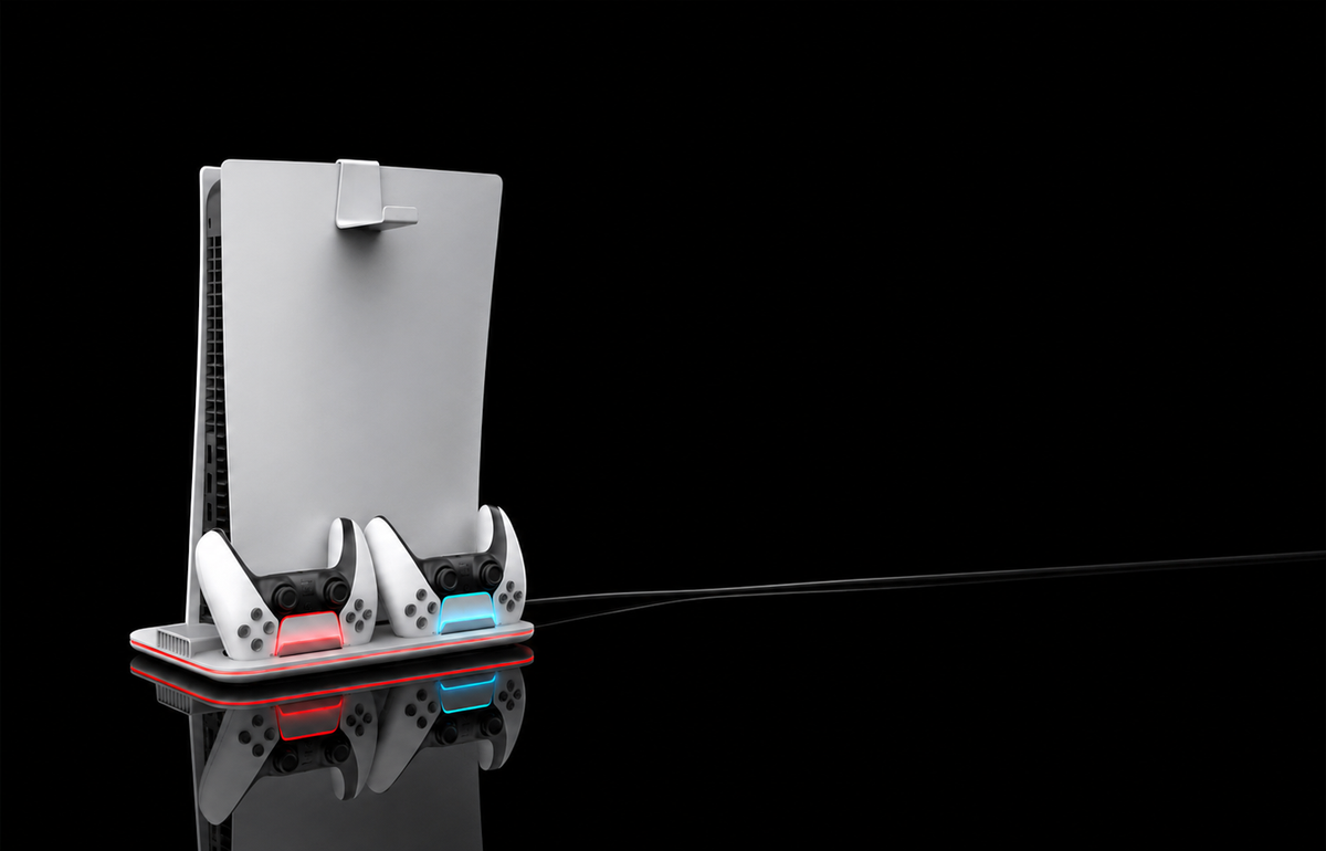 PS5 Cooling Base with Charging Stand and Storage Rack