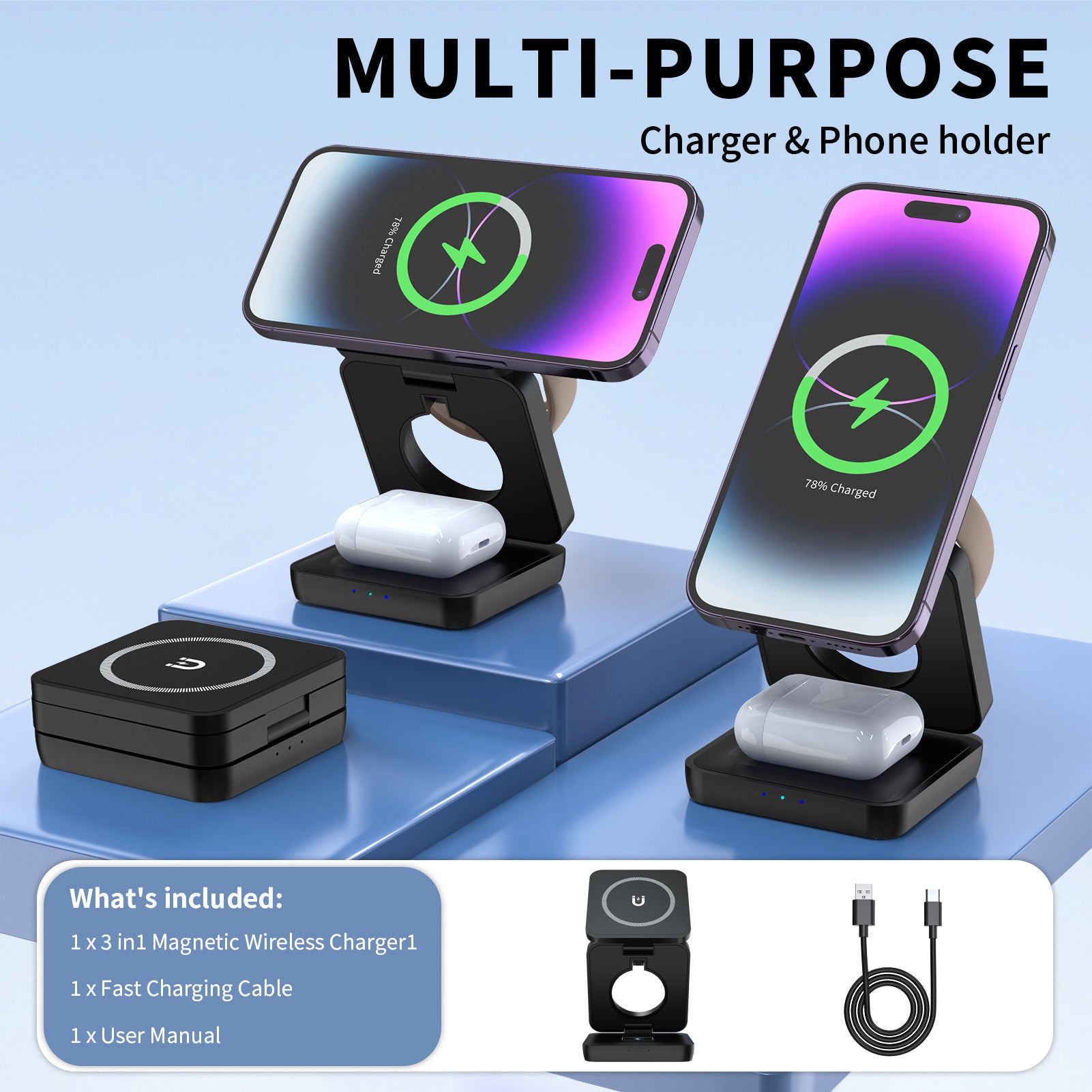 BEYMOR Fold 3-in-1 Wireless Charging Dock