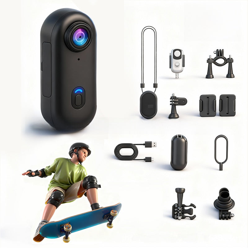 Thumb-mounted riding camera with Wi-Fi and magnetic back clip; H88 sports thumb recorder