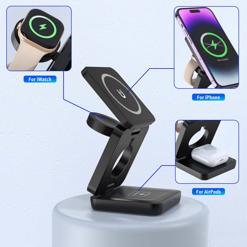 BEYMOR Fold 3-in-1 Wireless Charging Dock