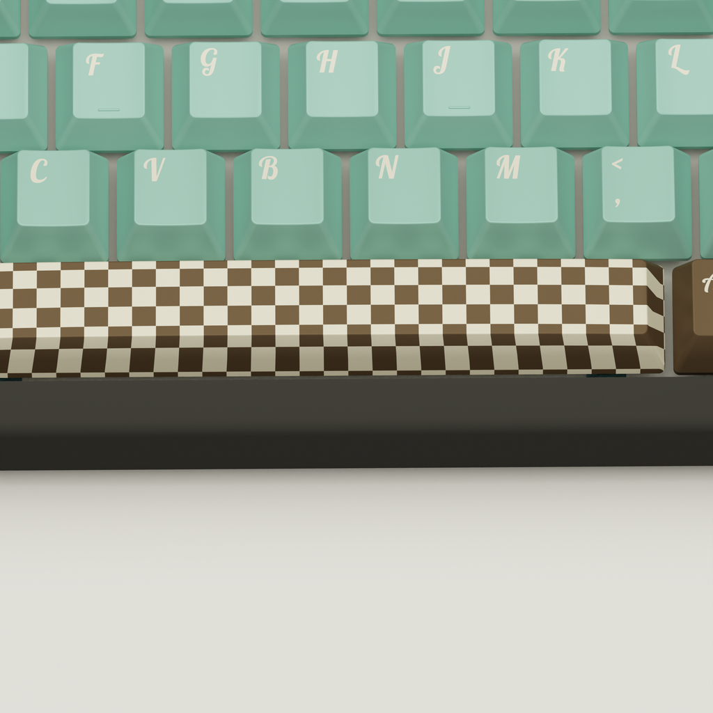Mint Choco Design Keycaps and Mechanical Keyboard