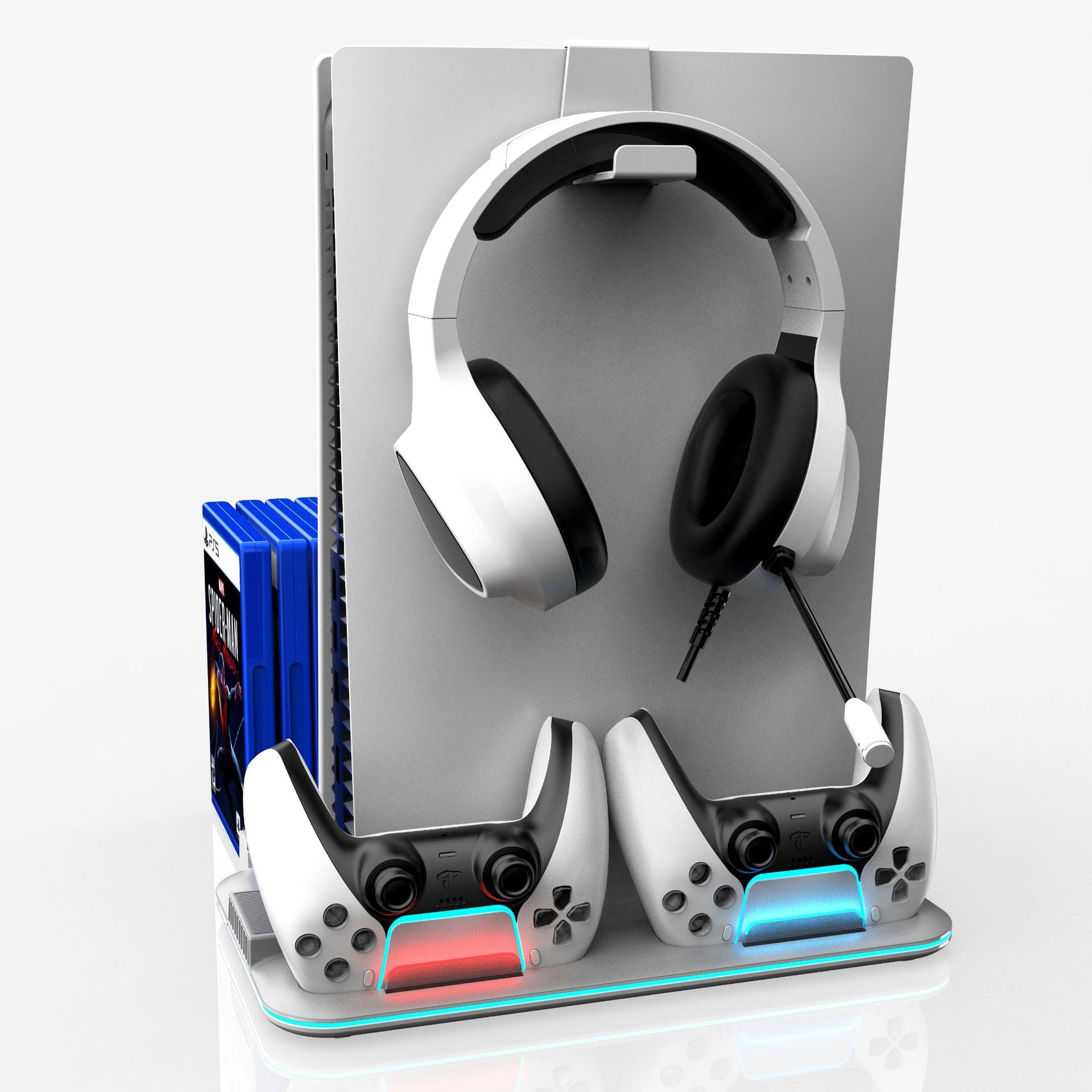 PS5 Cooling Base with Charging Stand and Storage Rack